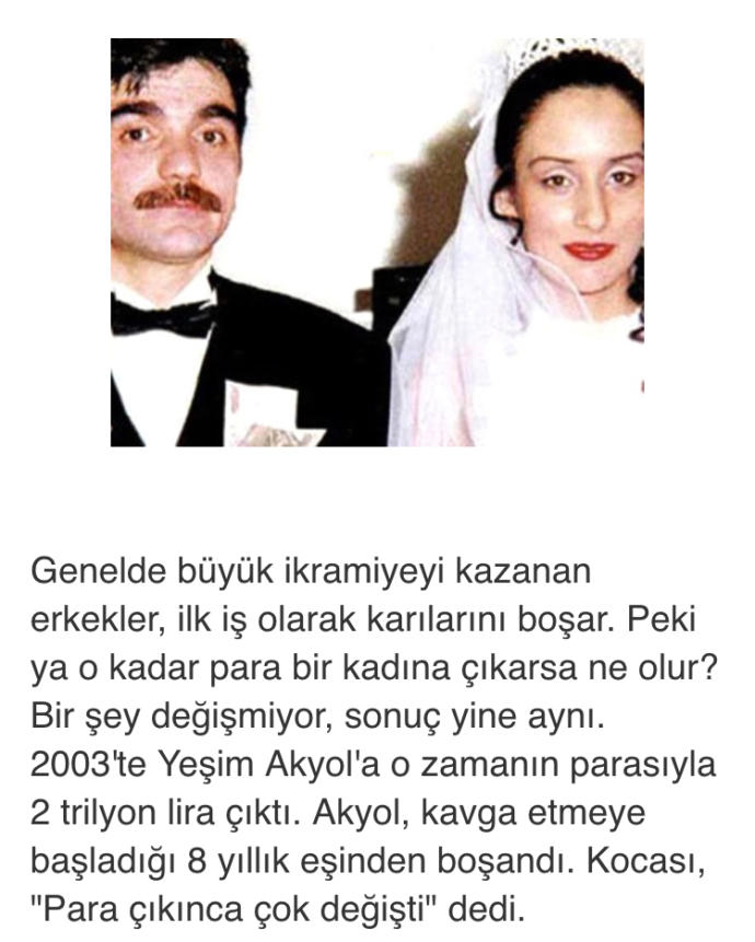 Milli piyangodan çıkan paradan hayır gelmez mi gerçekten sizce?
