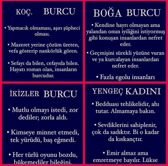 Burcunuzun özelliklerini ne kadar biliyorsunuz?