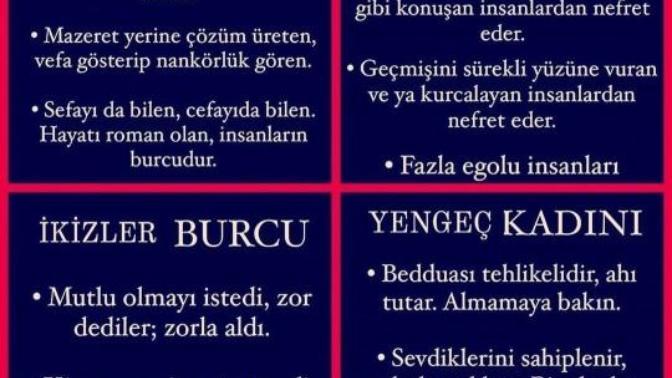 Burcunuzun özelliklerini ne kadar biliyorsunuz?