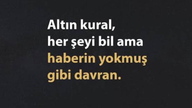 "Herşeyi bil, haberin yokmuş gibi davran" sizce doğru bir davranış mı?
