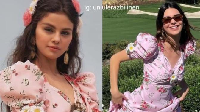 Kendall Jenner'dan Selena Gomez'e gönderme! Elbise en çok kime yakışmış?