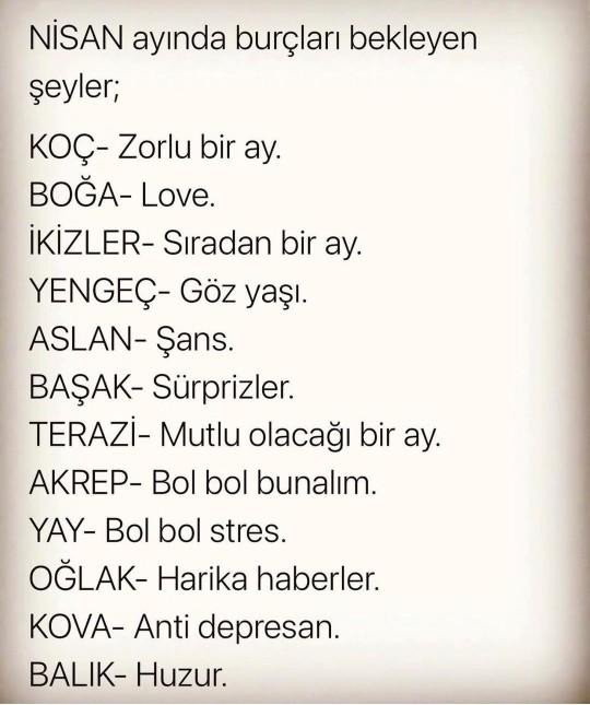 Acaba  Nisan  seni neler bekliyor?