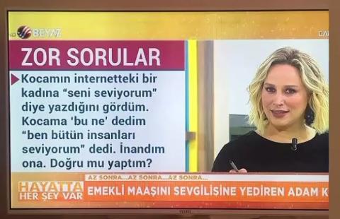 Eşimin bir kıza "seni seviyorum" yazdığını gördüm. Amacını sordum, "aşkım ben herkesi seviyorum kişisel değil yani" dedi. İnanmalı mıyım?