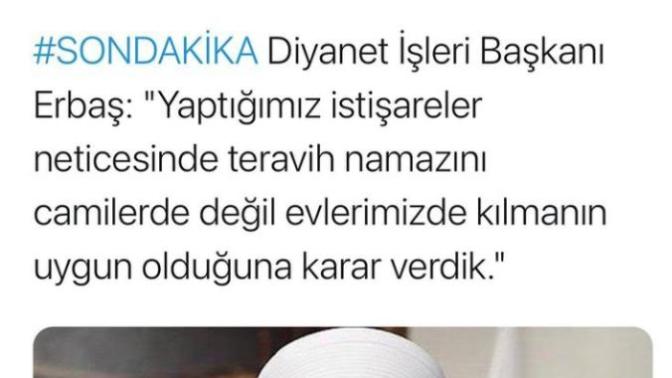 Teravih namazı evde kılınacak! Sizce doğru bir karar mı?