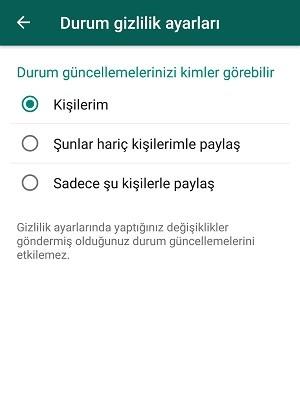 Hiç kişiye özel wp durumu paylaştınız mı?