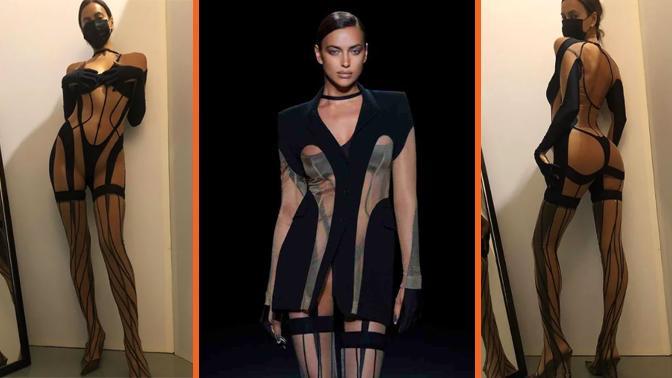 Irina Shayk, Mugler Defilesi pozlarıyla sosyal medyayı salladı! Kostümünü beğendiniz mi?