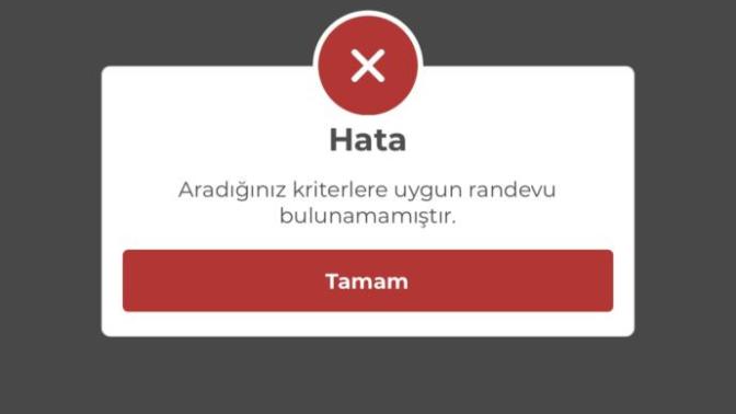 MHRS uygulaması randevu alamıyorum?