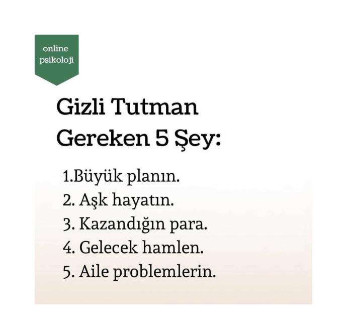 Gizli tutulması icap edilen şeyler neler?