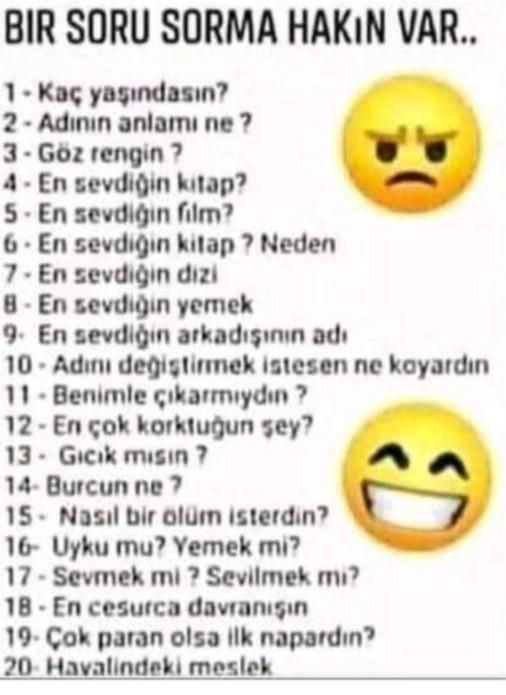 Bunlardan birini sorabilir misin?