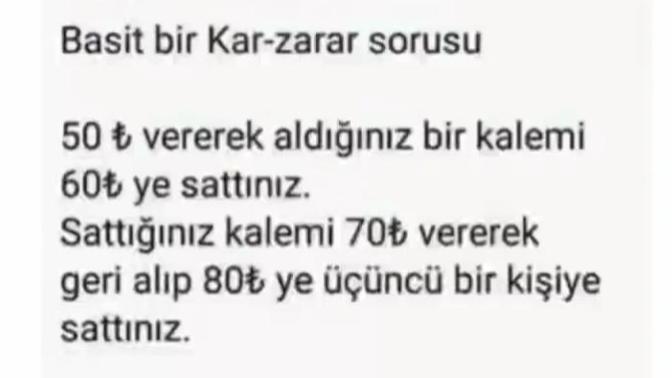 Sorunun cevabı nedir?