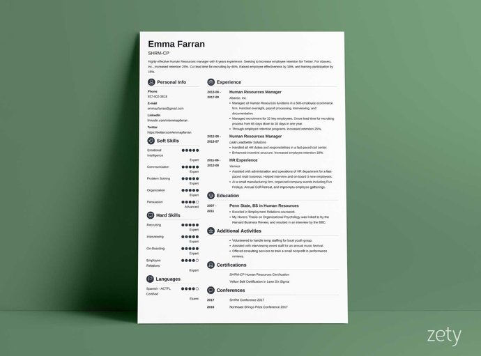 Zety CV