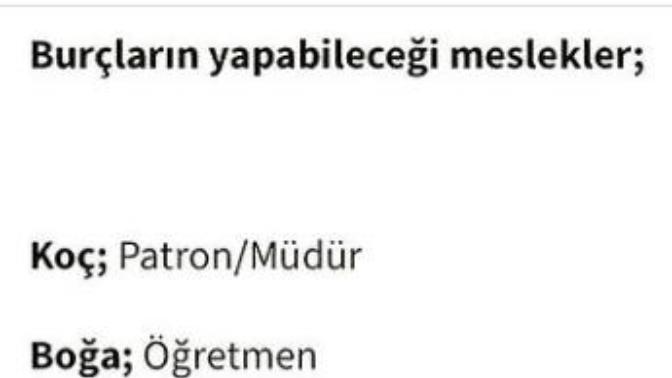 Burcunuza göre yapabileceğin meslek nedir?