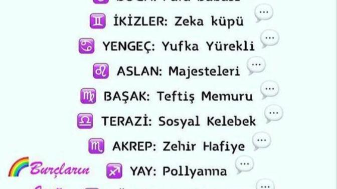 Burçların lakapları nelerdir?