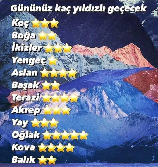 Acaba gününüz görseldeki gibi kaç yıldızlı geçti?