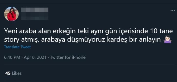 Bu erkekler araba storyleri atarak kızları etkilediğini falan mı sanıyor?