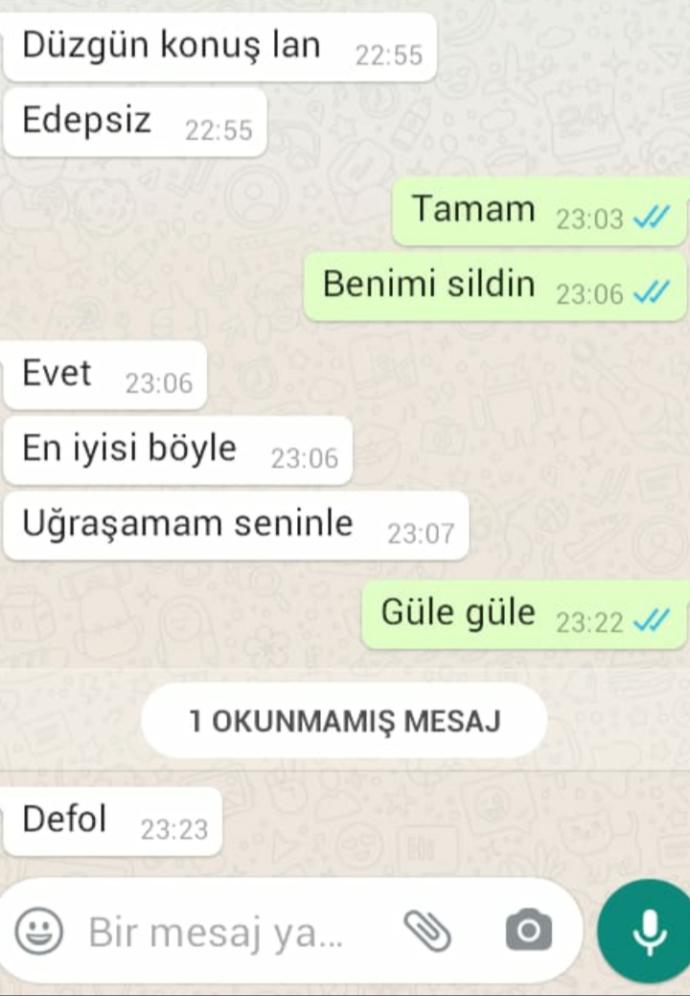 Sevgili degiliz ben naptım ki simdi anlamadim?