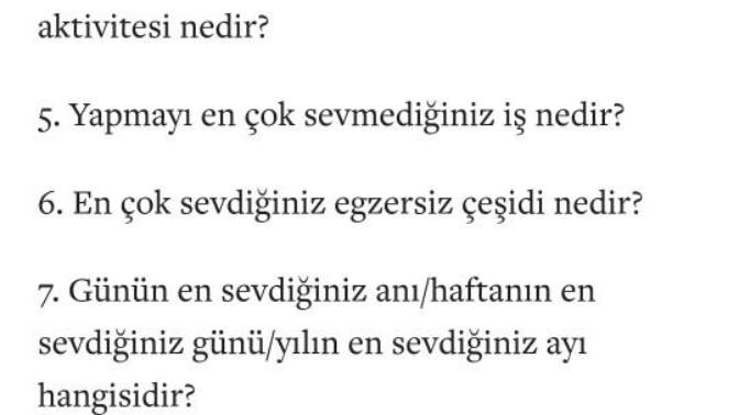 Bu sorulardan 3 tanesini sana sorsam cevaplarmisin?