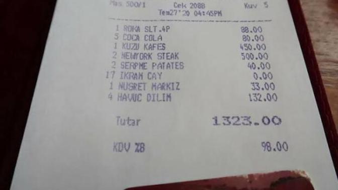 Dışarıda yemek yedikten sonra ödediğiniz en yüksek hesap ne kadardı?