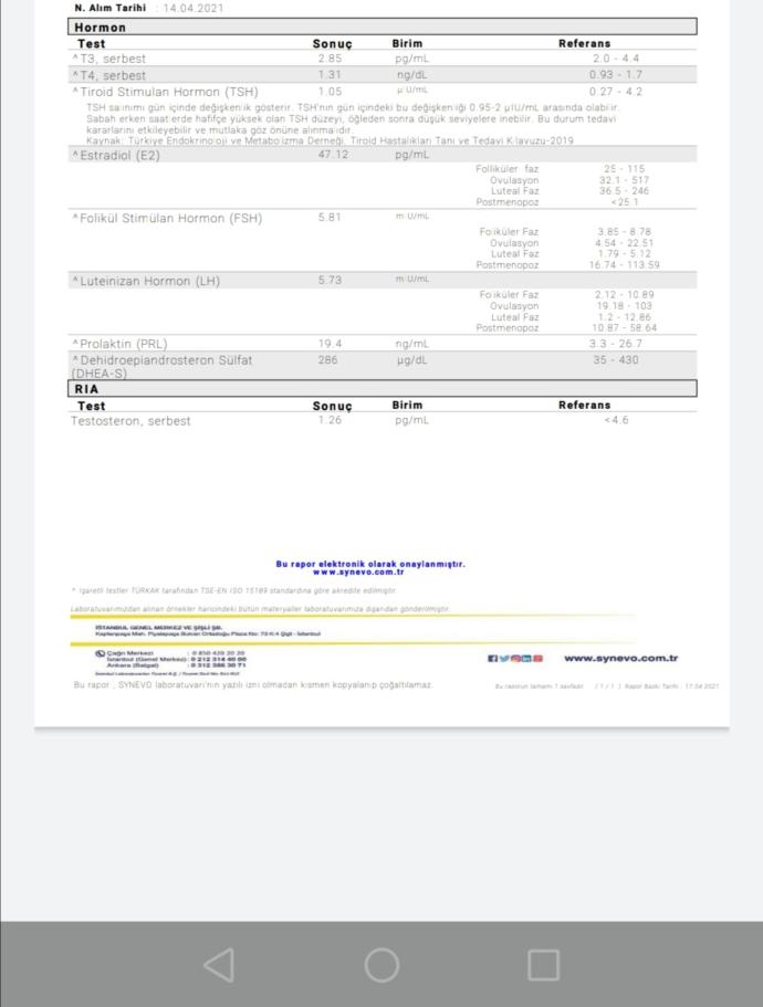 T4 değerim yüksek mi normal mi? Sonucum 1.31 bir değer yüksekken aynı değer diğer veride normal gösteriyor hangisi doğru?