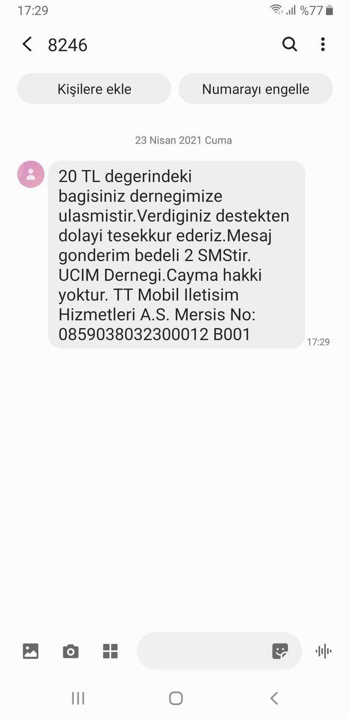UCİM yaz 8246'ya gönder