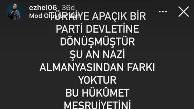 Ezhel son Instagram paylasiminda AKP'yi çok sert eleştirdi ne düşünüyorsunuz?