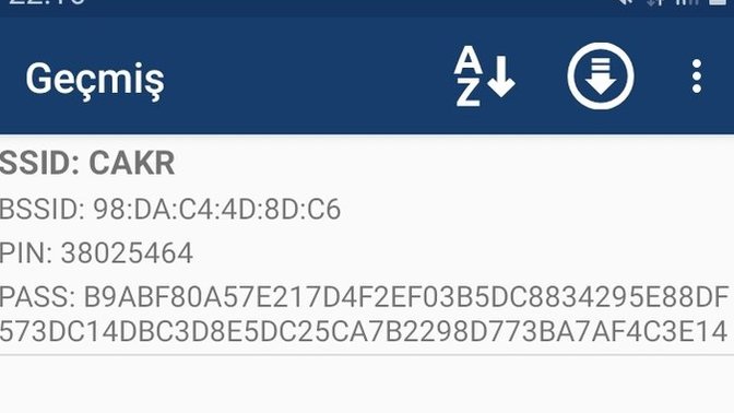 Wifi sifrem key kodu olarak görünuyor , bu kodu ceviri  ya da  dönusturmek mumkun mü?