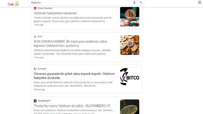 Haber siteleri akşam 9 gibi Vebitcoin in faaliyetlerini durduğu haberlerini vermeye başladı.