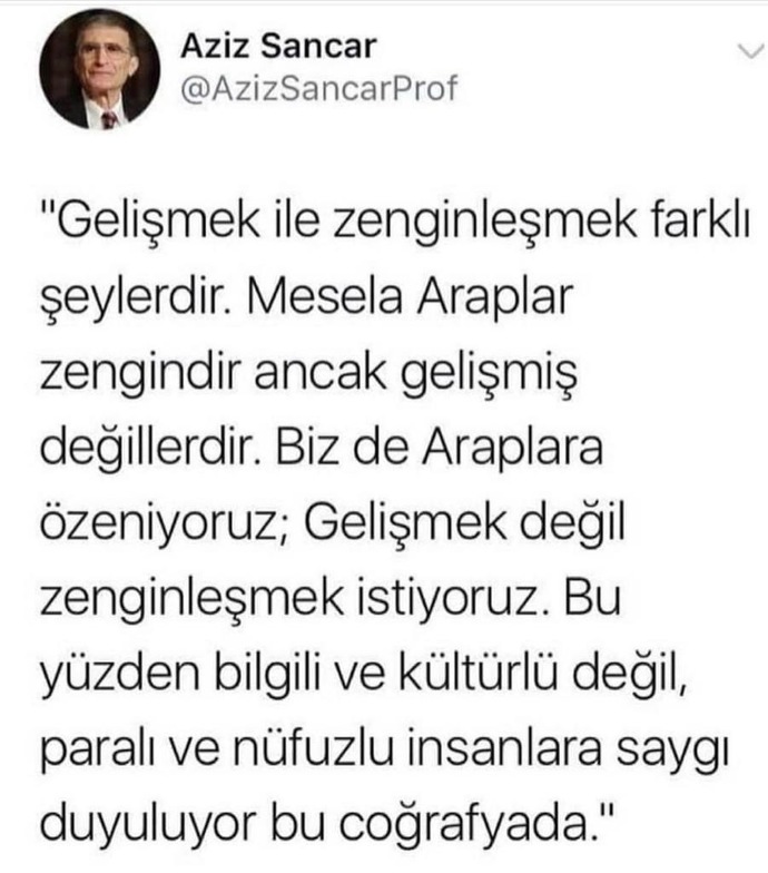 Aziz Sancar’a katılıyor musunuz?
