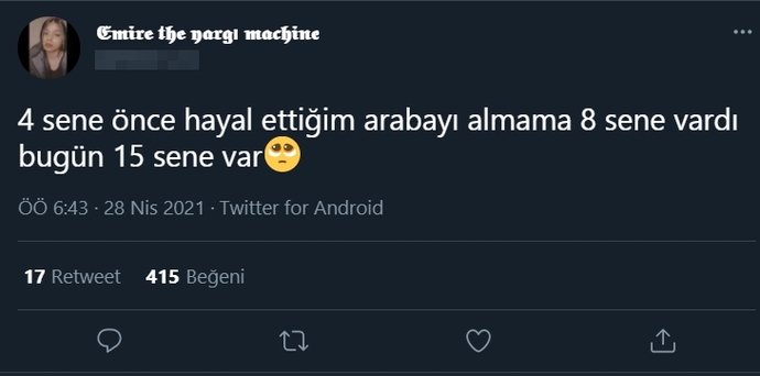 Hayal ettiğiniz arabayı almanıza kaç sene var?