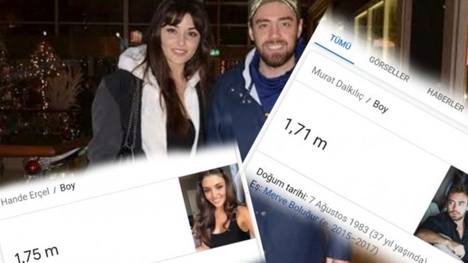 Hande erçel nasil 1.75 m oliyior bu kiz en fazla 1.67 m?