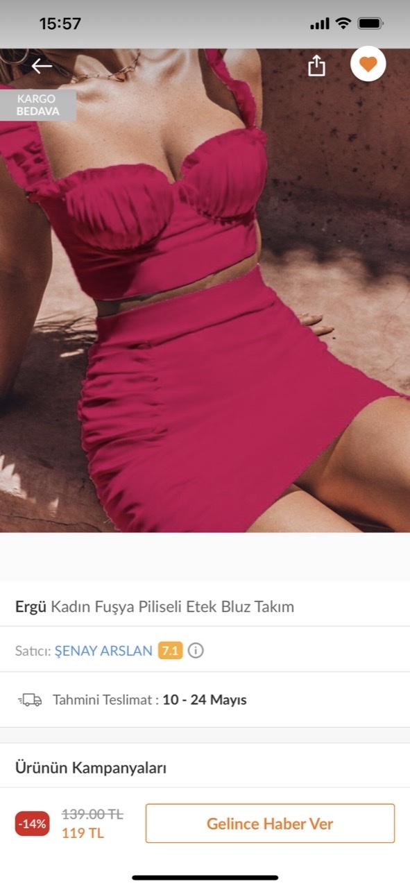 Çokkkk güzel değil miii ama bitmiş stokta yokkk?