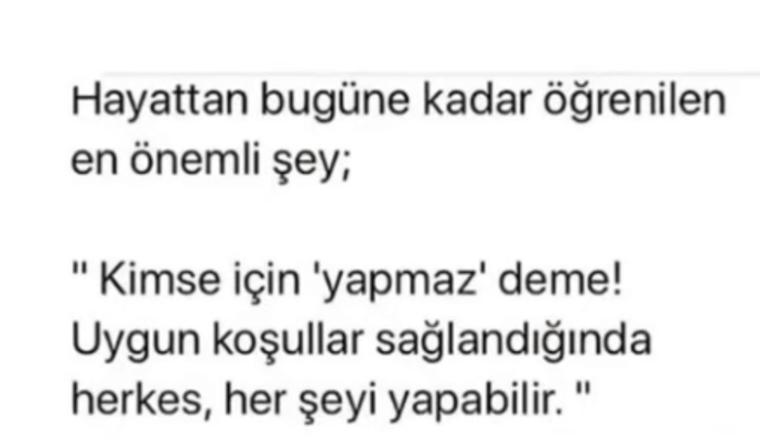 Hayattan bugüne kadar öğrendiğiniz en önemli şey nedir?