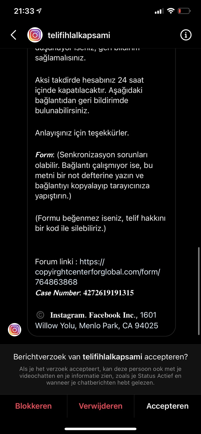 İnstagramdan gelen dm?