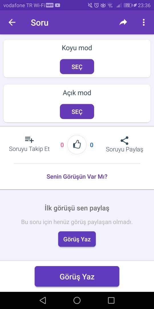 Telefonunuzu koyu modda mı yoksa açık modda mı kullanıyorsunuz?
