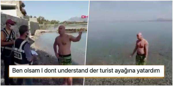 Turist arasından elenip ceza kesilen vatandaş.