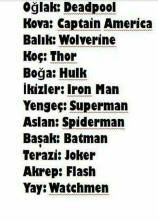 Burçlara göre hangi süper kahramansın?