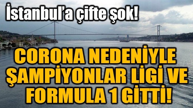 UEFA Şampiyonlar Ligi Finalini ve Formula 1 Grand Prix İstanbul dan alındı.