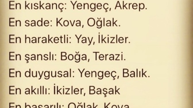 Acaba senin burcun nedir?