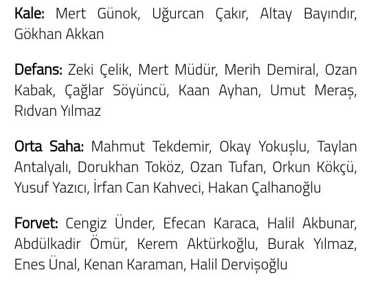 Milli takım geniş kadrosu nasıl?