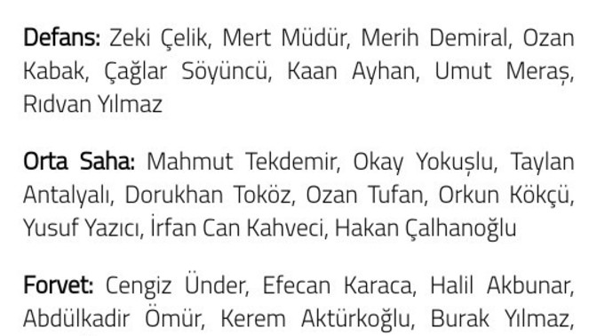Milli takım geniş kadrosu nasıl?