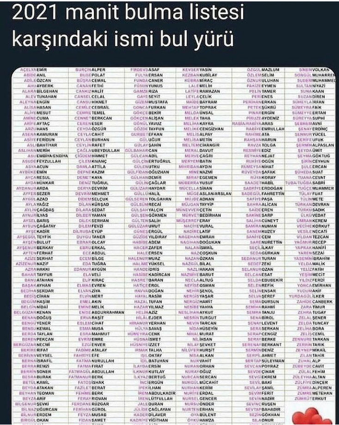 2021 manitanizin ismine baktınız mı?