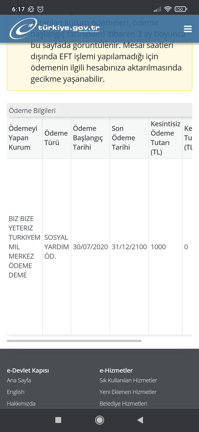 Biz bize yeteriz kampanyasından adıma 1000 TL yatmış ama ben daha yeni görüyorum, bunu alabilir miyim yoksa yandı mı hak?