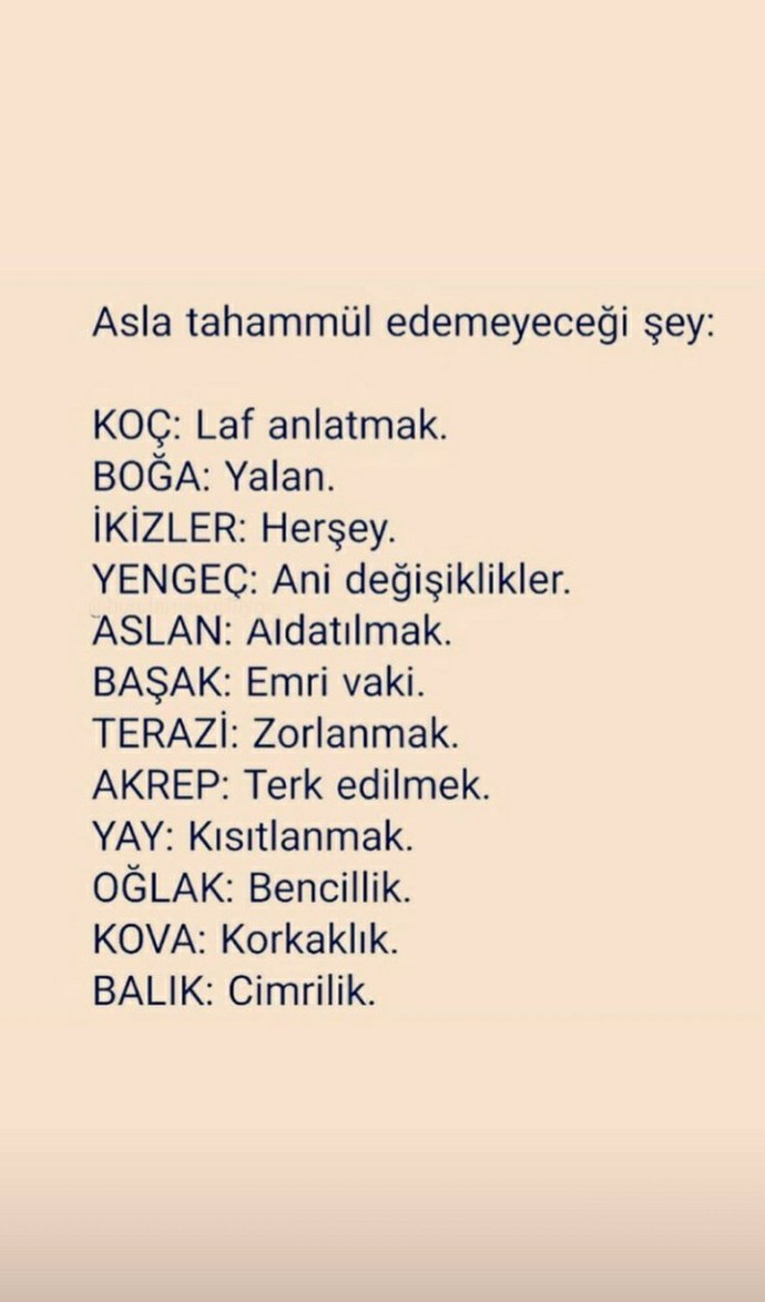 Asla tahammül edemeyeceğiniz şeyler nelerdir?