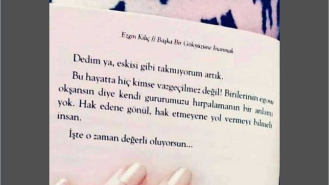 En sevdiğin kitap sözü nedir?
