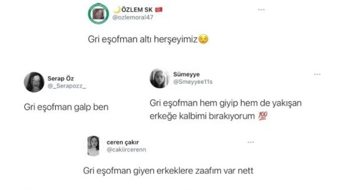 Kızlar neden gri eşofmanı çok sever?