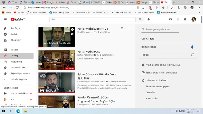 Youtube arama geçmişinizde neler var?