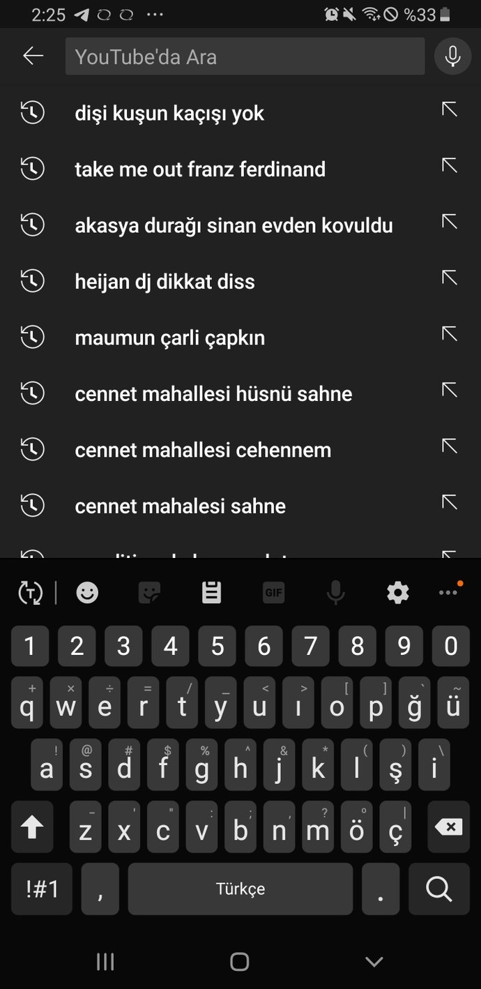 Youtube arama geçmişinizde neler var?