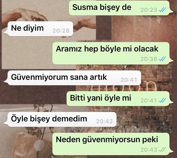 Sevgilimle ayrıldık galiba acil bakar mısınız?