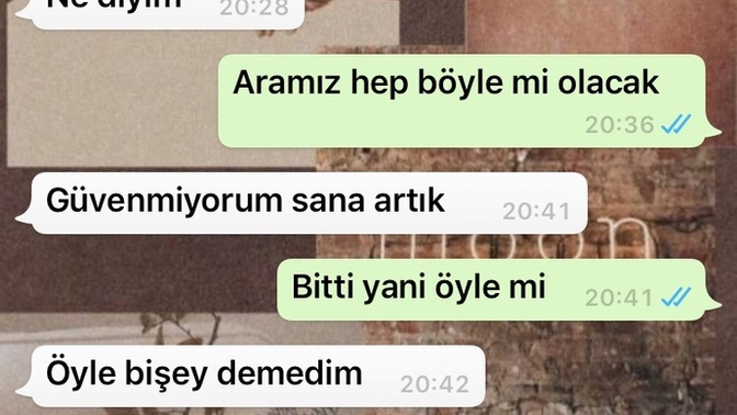 Sevgilimle ayrıldık galiba acil bakar mısınız?