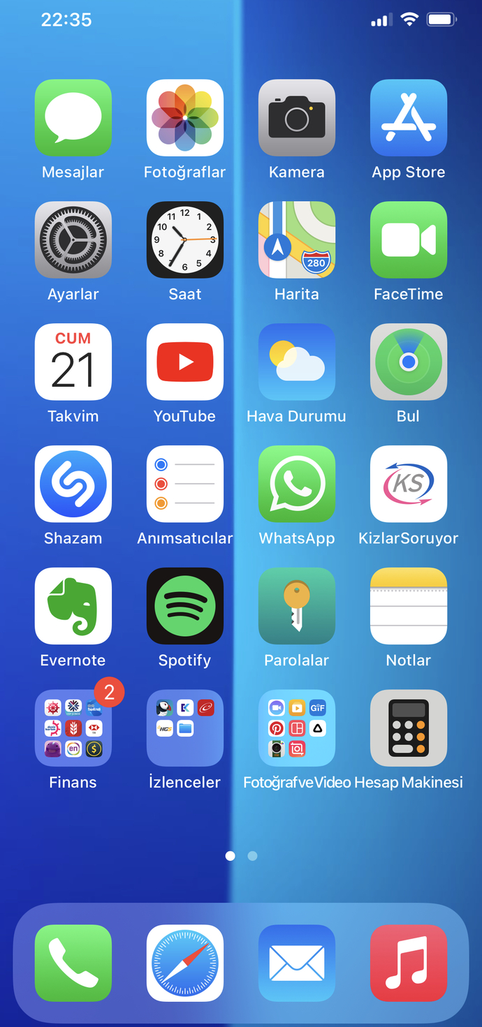 Telefonunuzun ana ekranında hangi görsel var?